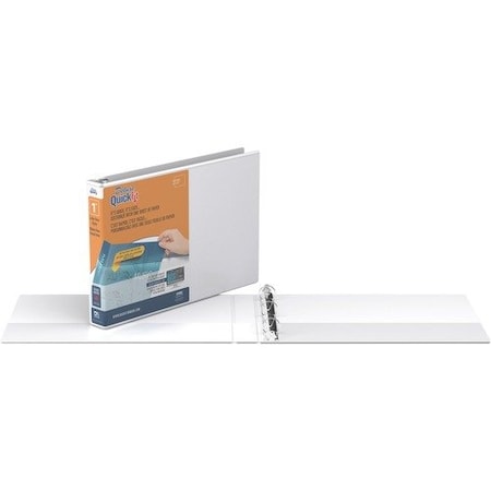 Stridewrtg QUICKFIT LANDSCAPE SPREADSHEET ROUND RING VIEW BINDER, 3 RINGS, 1in CAPACITY, 11 X 8.5, WHITE STW97110